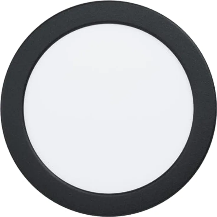EGLO LED Einbaustrahler Fueva 6, runde Badezimmer Einbauleuchte, Badlampe Decke aus Kunststoff in Schwarz, Einbaustrahler flach, warmweiß-kaltweiß, IP44, ∅ 16,6 cm