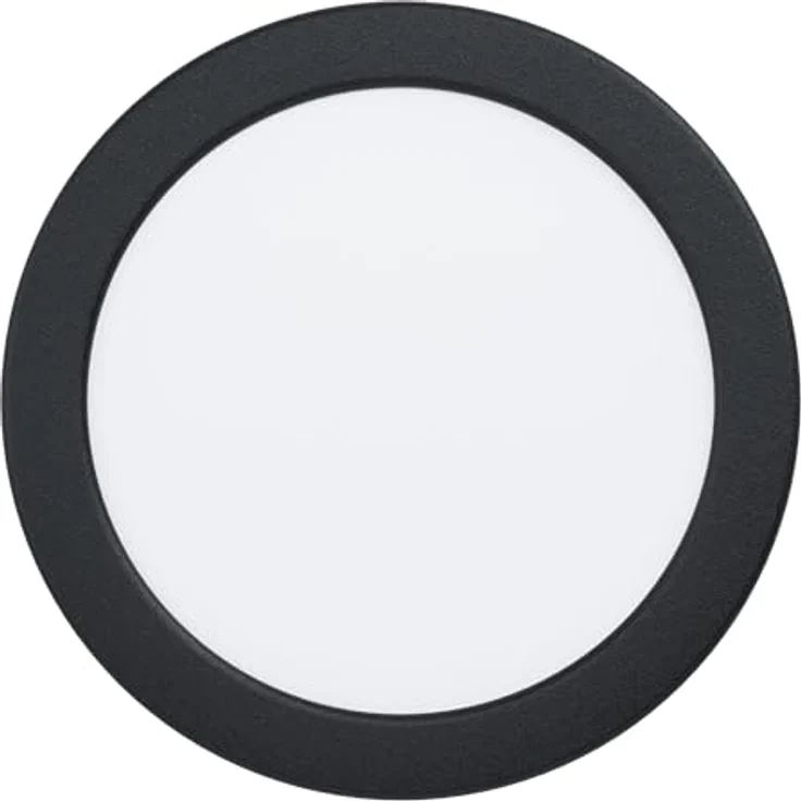 EGLO LED Einbaustrahler Fueva 6, runde Badezimmer Einbauleuchte, Badlampe Decke aus Kunststoff in Schwarz, Einbaustrahler flach, warmweiß-kaltweiß, IP44, ∅ 16,6 cm – Bild 1