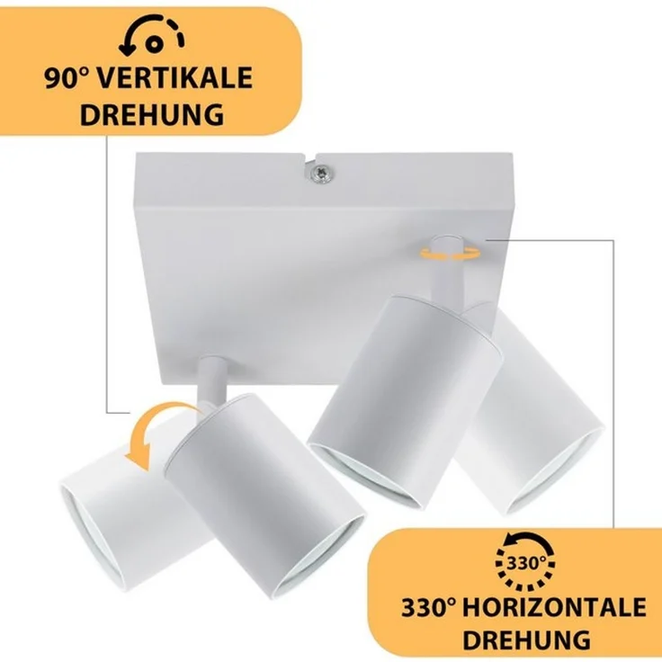Nettlife Deckenstrahler Schwarz GU10 Modern Wohnzimmer 2 Flammig Schwenkbar Deckenlampe, Schwenkbar, LED wechselbar, Rund Flur Deckenspot Innen Spot für Schlafzimmer Küche – Bild 4
