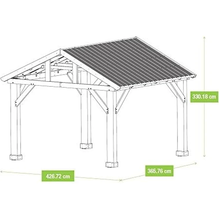 Westmann Holz Pavillon Yukon 1412 | Natur | – Bild 7
