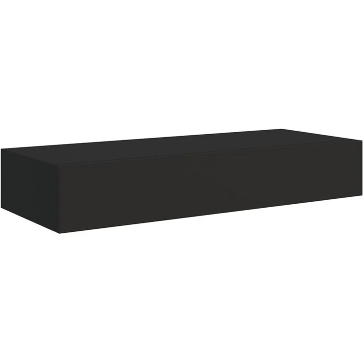 DOTMALL Schubkasten Wandmontiertes Schubladenregal,Schwarz, 60x23,5x10cm,MDF – Bild 1