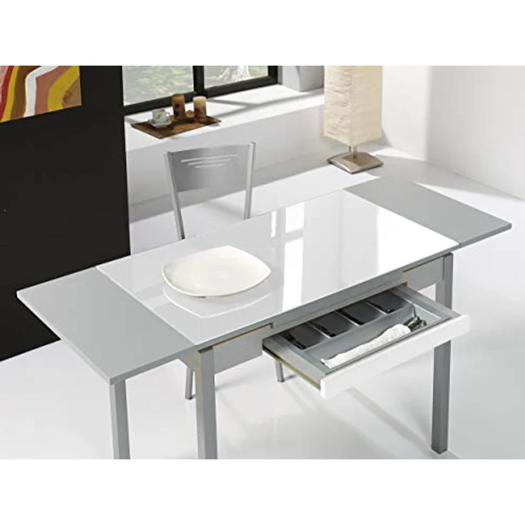 ASTIMESA Ausziehbarer Küchentisch mit Flügeln, Beige, 70x110 cm – Bild 5