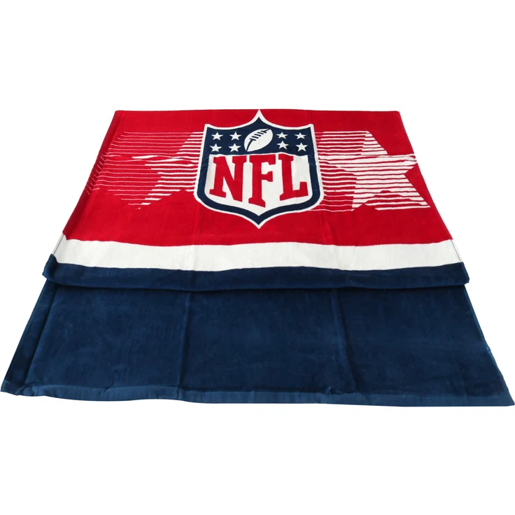 NFL Velour Badetuch 80 x 150 cm rot/blau Baumwolle Handtuch Saunatuch – Bild 4