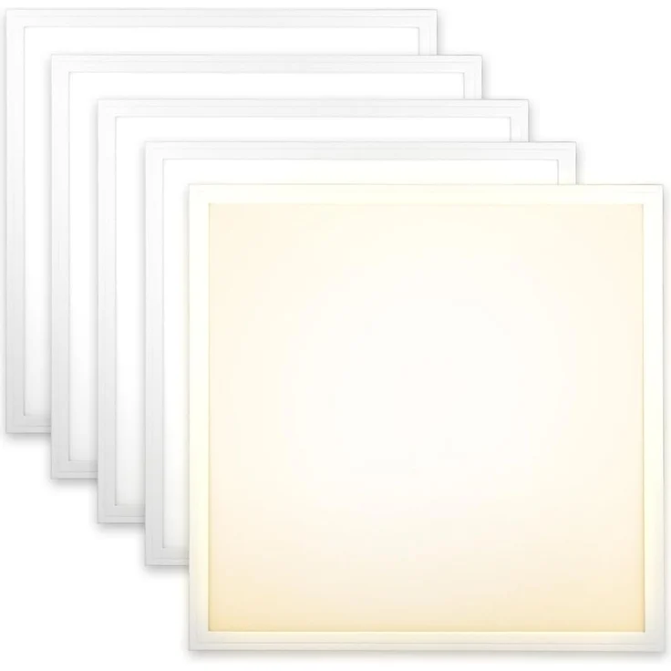 5x LED Panel 62x62 Warmweiß 3000K 40W 3400lm Slim Design Alu PLe2.2 – Bild 1
