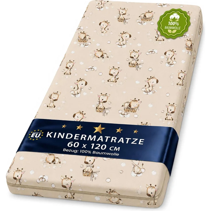 Matratze Kinderbett Mattress 60x120 cm Kindermatratze für Babybett Reisebett Beistellbett und Gitterbett Kinderbettmatratze Bettmatratze für Baby und Kinder 60x120
