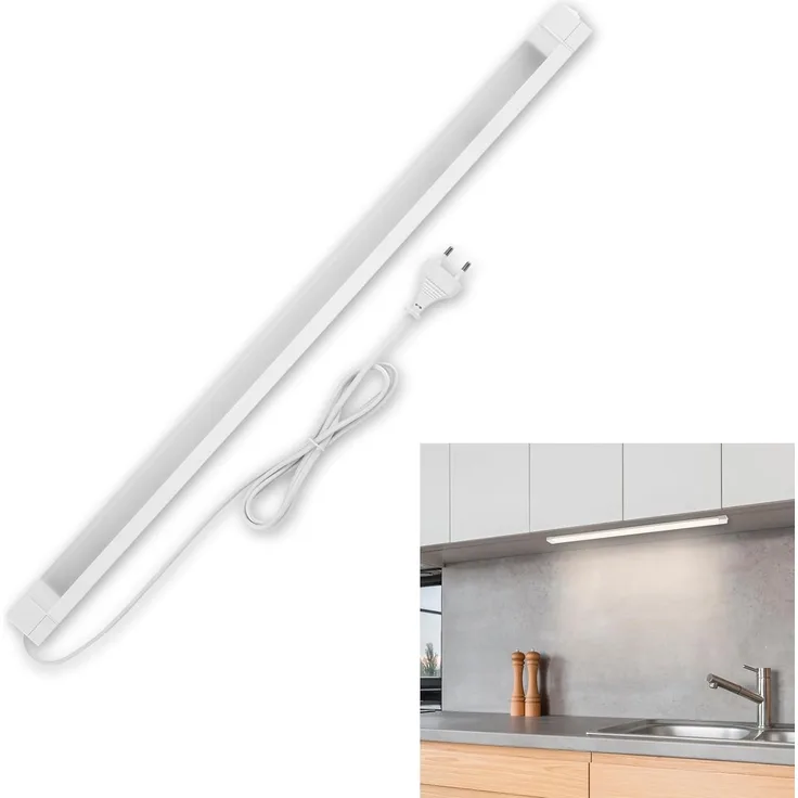 REV Unterbauleuchte Küche LED Z600 - Schrankbeleuchtung 60cm, 20.000h, LED Leiste 8W, 600lm, 3000K, weiß