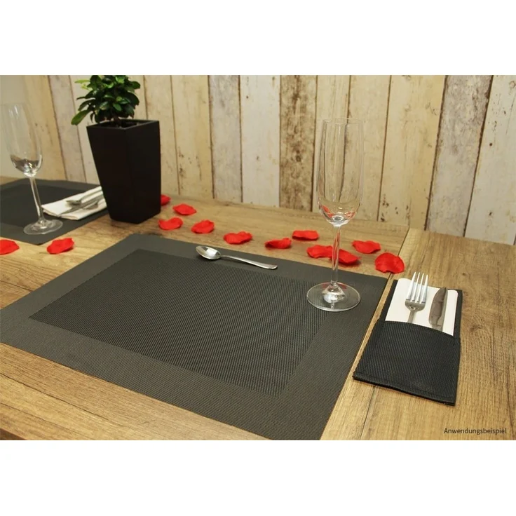 matches21 HOME & HOBBY Platzset Tischset BORDA 4er Rot Tischunterlage als Tischdeko, (4-St), modernes Esstisch Platzdeckchen als abwaschbarer Tischuntersetzer – Bild 2