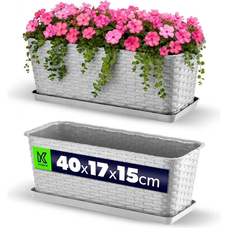 KADAX Blumentopf-Balkon-Pflanzgefäßständer 40 cm grau