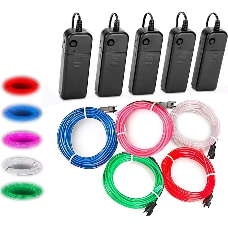 ABC EL-Lichterkette, 5er-Set, 9 Fuß, mit Batteriepack – Bild 2