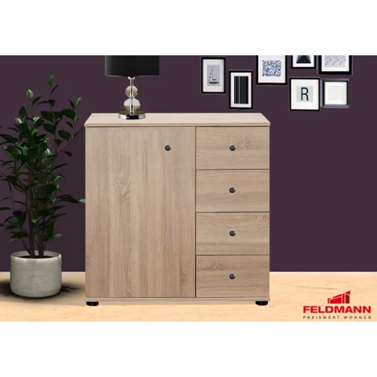 Kommode Chalet Sideboard 82x40,5x83cm eiche sägerau