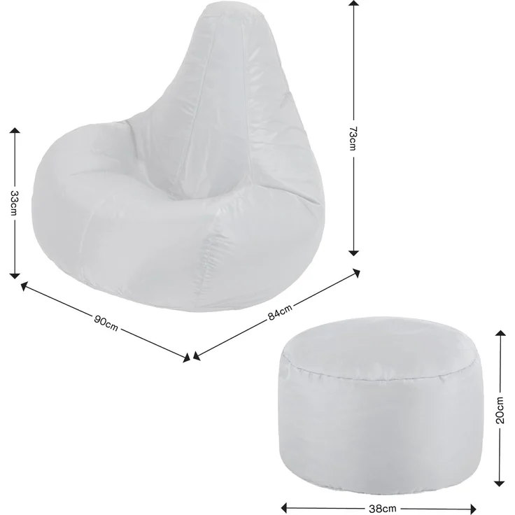 Bean Bag Bazaar Gaming Sitzsack „Recliner“, Gamer Sitzsack für Erwachsene und Kinder, Indoor Outdoor Sitzsack Sessel Gaming mit Füllung (Sitzsack + Hocker, Türkis) – Bild 3