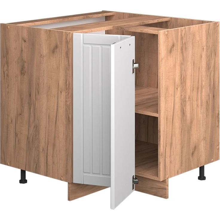 Eckunterschrank Fame-Line Weiß Landhaus 80.5 cm , AP Marmor Vicco – Bild 5