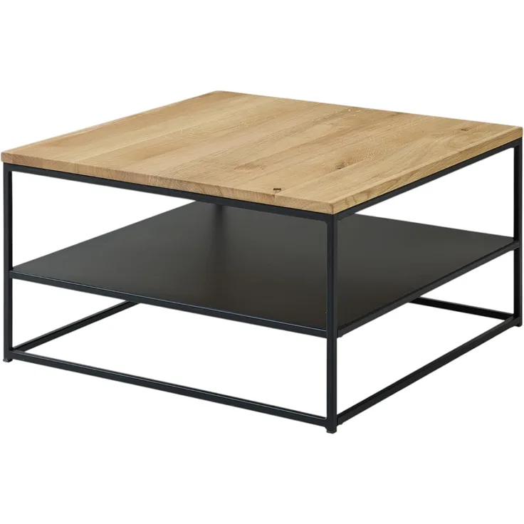 moebel-dich-auf Couchtisch TIRANO (1 Tisch im quadratisches Design (75 x 75 cm), Tischplatte aus massivem Eichenholz