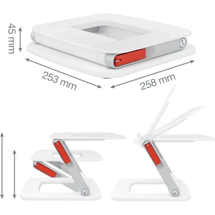 Leitz Ergo Set Active Stehhocker mit Dual Density Foam Komfortsitz + Multi-Winkel-Laptopständer, Hocker höhenverstellbar von 57 bis 82 cm, Für bis zu 110 kg, 65450085 + 64240001 – Bild 18