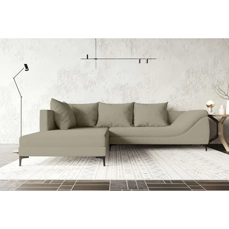 99rooms Loni Ecksofa Webstoff MALMO_NEW Beige Links – Bild 1