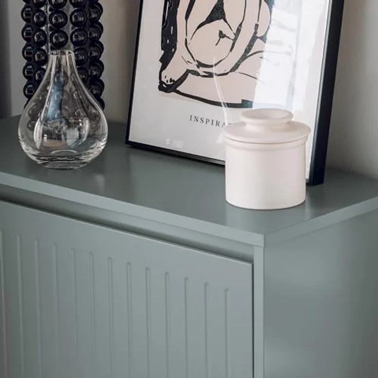 SoBuy Schuhschrank, Grau, 3-klappige Schuhaufbewahrung aus MDF, 61x120x26 cm, belastbar bis 26 kg – Bild 6