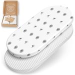 mimaDu® Premium Spannbettlaken Kinderwagen, Baby Spannbetttuch, Stubenwagen Bezug, Kinderwagen Matratzenbezug, Bettlaken Kinderwagen - 70x37, 70x32, 75x35 cm- 100% Oeko-TEX Baumwolle (Schaf Streifen)