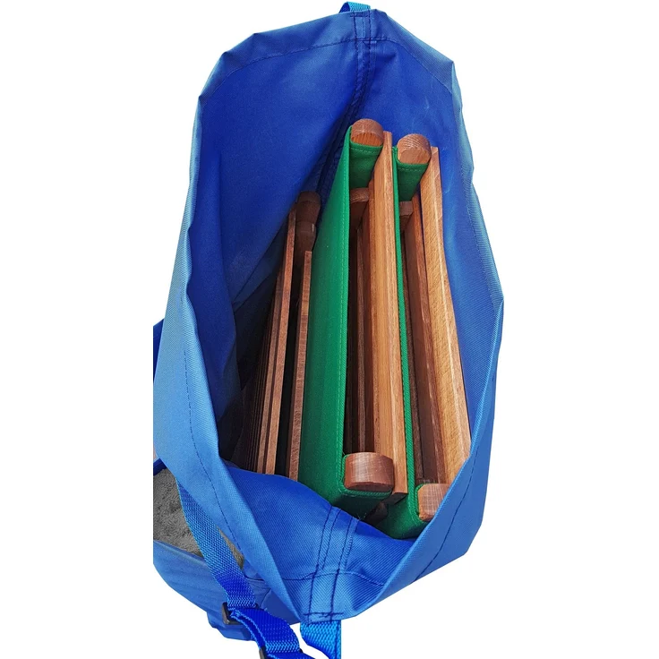 Klappstuhl Strandstuhl Anglerstuhl Gartenstuhl Stuhl zum Zusammenstecken grüner Bezug V-10-352Doppelpack in Tasche blau – Bild 2