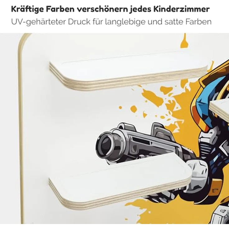 stadtecken Kinder Regal für Musikbox I Geeignet für die Toniebox und ca. 50 Tonies I Perfekte Aufbewahrung für Kinderzimmer I zum Aufstellen oder Aufhängen (Mr. Chip) – Bild 6