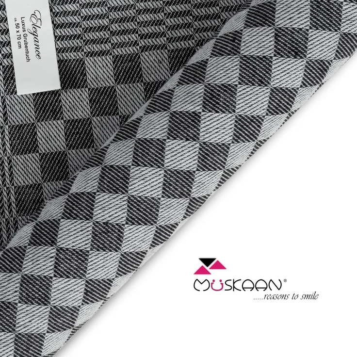 Müskaan Luxus Grubentücher, 10er Set, 210 g/m², 75g, 100% Baumwolle schwarz, 50x70 cm – Bild 4