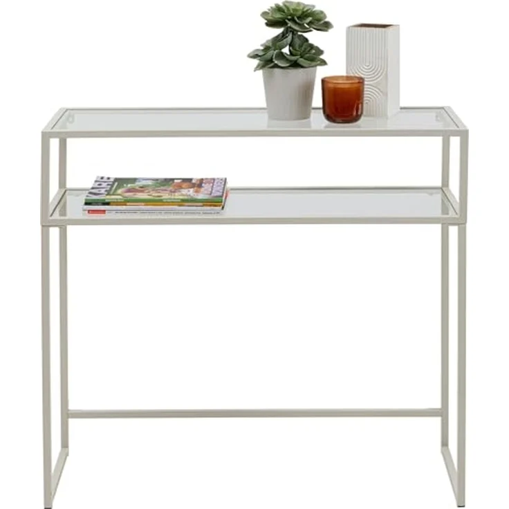 Kare Design Konsole Loft Greige, 80x85 cm Ablage aus Glas, Minimalistisch, Wohnzimmer, Flur – Bild 6