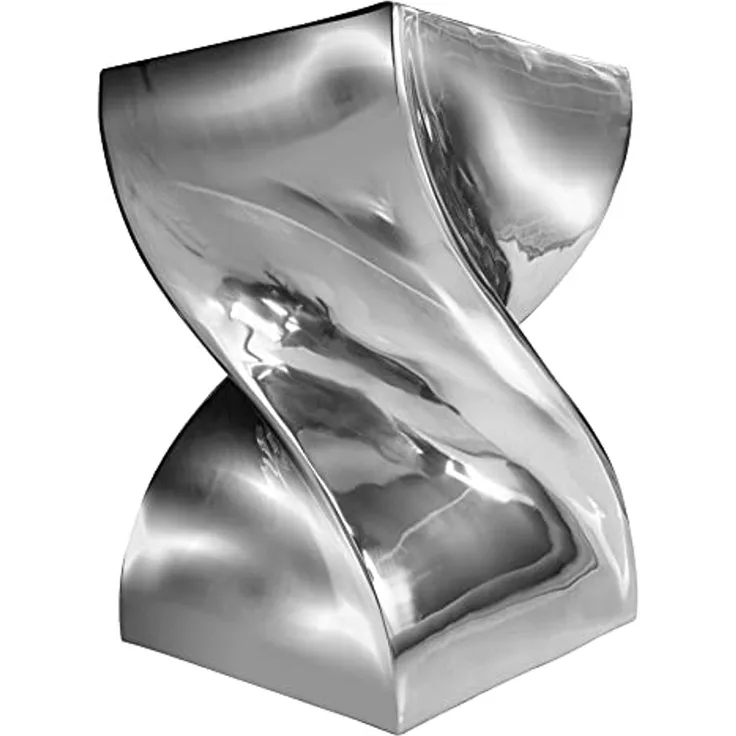 riess-ambiente Beistelltisch TWIST 30cm silber, Hocker · Metall · Modern Design · poliert