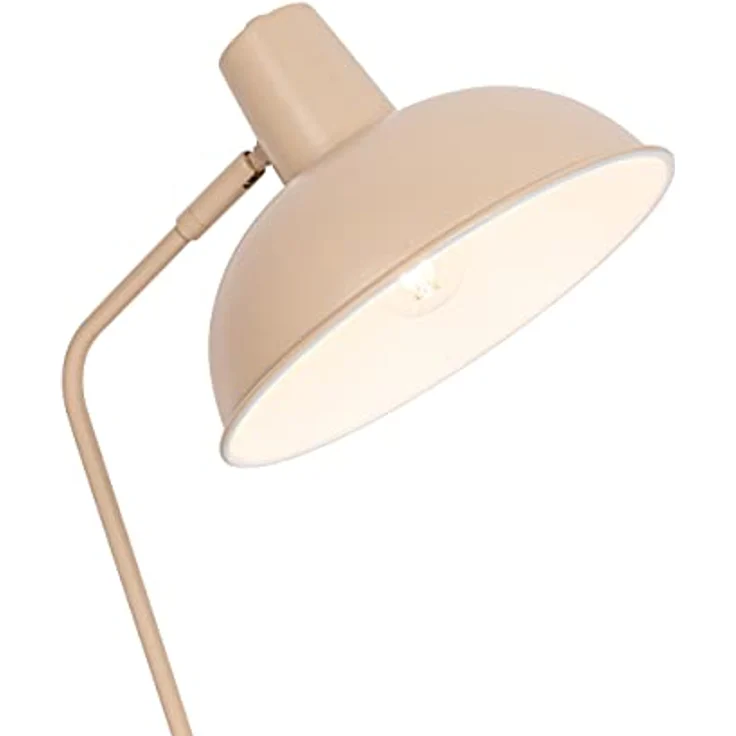 QAZQA Retro Tischlampe Milou, beige, Dimmbar, Stahl Rund, E14, LED geeignet, für Wohnzimmer und Schlafzimmer – Bild 5