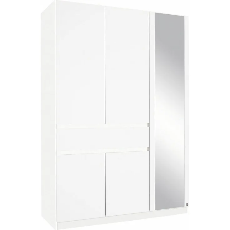 Rauch Möbel Tübingen Schrank Kleiderschrank Drehtürenschrank in Weiß mit Spiegel inklusive 1 Schublade, 5-türig, Zubehörpaket Basic 3 Einlegeböden, 1 Kleiderstange, BxHxT 136 x 197 x 54 cm