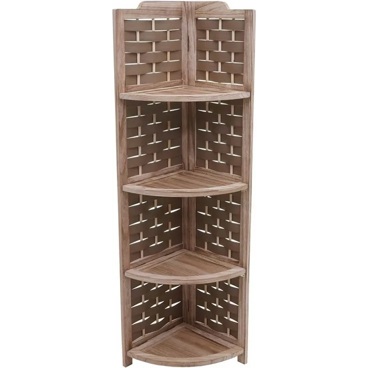 MCW Eckregal MCW-K85, Dekoratives Geflecht aus Polyethylen, klappbar