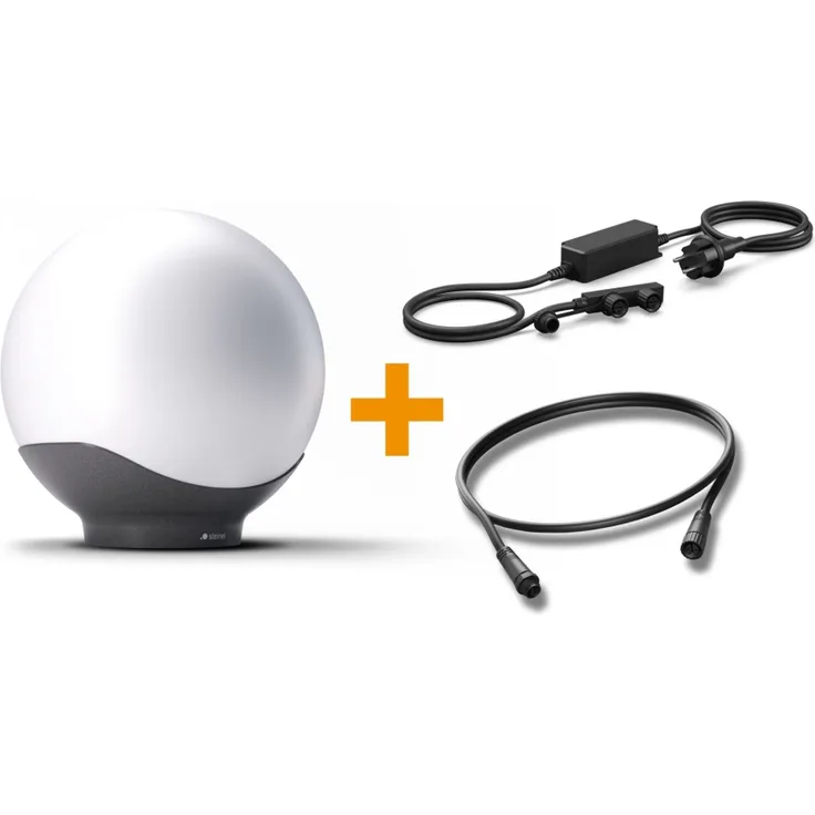 Steinel Starter-Set LED-Kugelleuchte Sphera C 24V Ø30 cm, inkl. 1x Kugellampe, 35 W Netzteil und 1m Kabel,16 Mio. Farben, App-Steuerung, Plug & Play