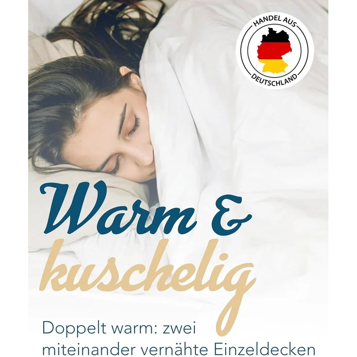 Extra warme Winter Bettdecke Duo Steppbett Baumwollbezug 155x220 95° – Bild 3