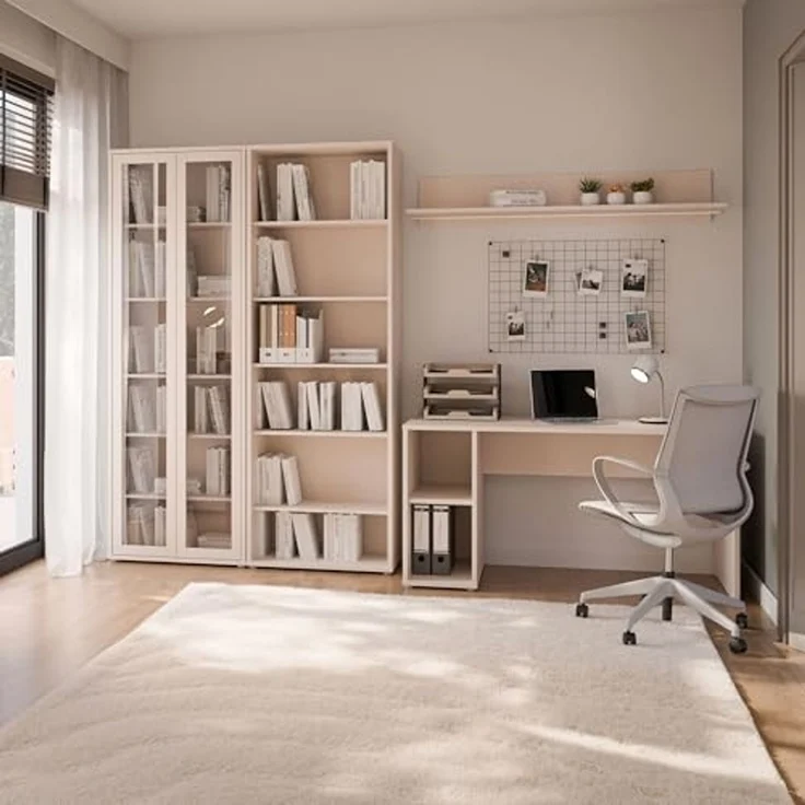 FORTE Schreibtisch Alice Springs, Schreibtisch mit 2 offenen Fächern, zeitlos, B/H/T 150/76,7/60 cm offene Fächer – Bild 6