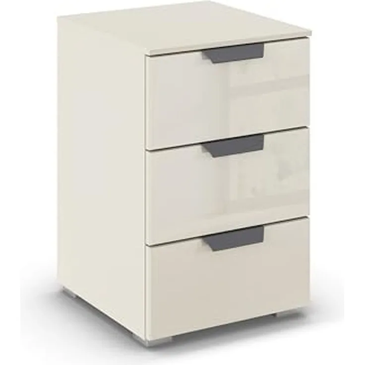 rauch Aditio Box, Nachttisch, 2 Schubladen, mit Glasfront, mit Softclose-Funktion, Farbe Beige, BxHxT 40x61x42cm