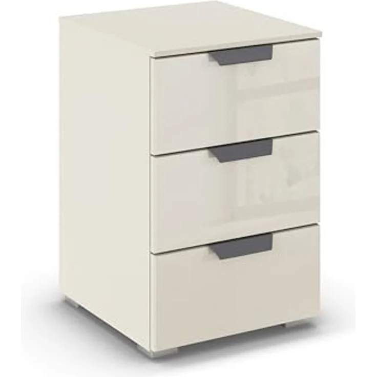 rauch Aditio Box, Nachttisch, 2 Schubladen, mit Glasfront, mit Softclose-Funktion, Farbe Beige, BxHxT 40x61x42cm – Bild 1
