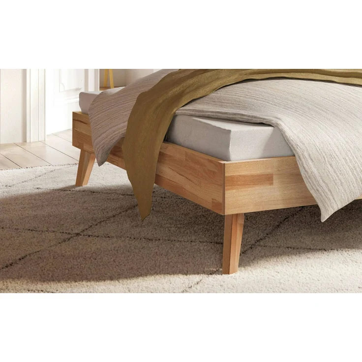 Hasena Massivholzbett Floris Trento Kernbuche mit Schrägfüßen 200x210 cm, Fußhöhe 20 cm – Trento – Bild 4