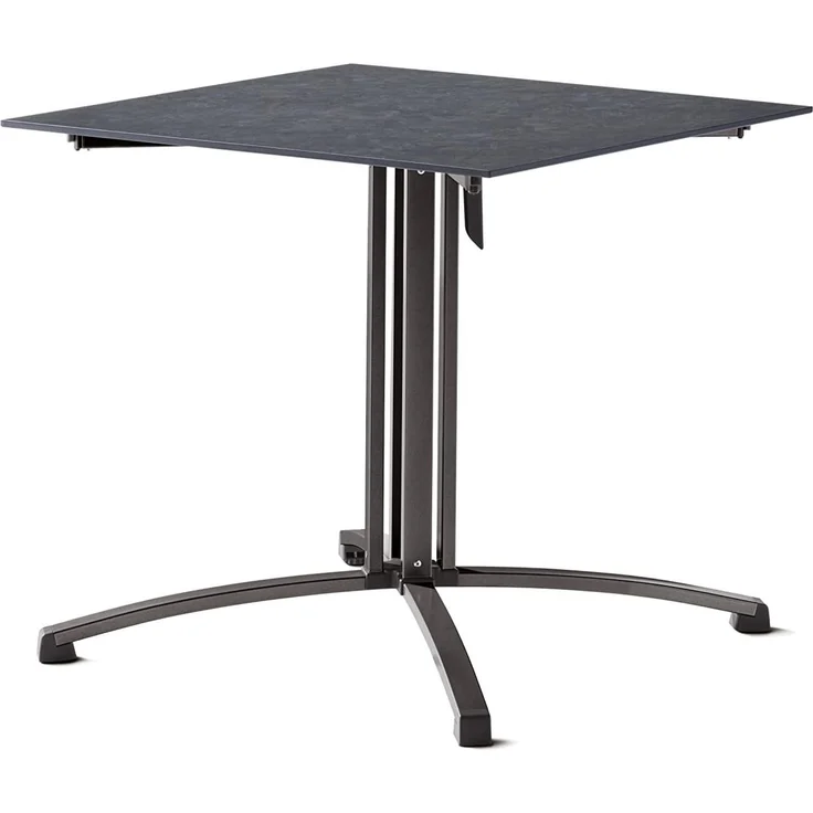Sieger 5330-30 Party-Klapptisch mit Polytec Tischplatte, Stahlrohr Beton, hell 80 x 73 x 80 cm – Bild 1