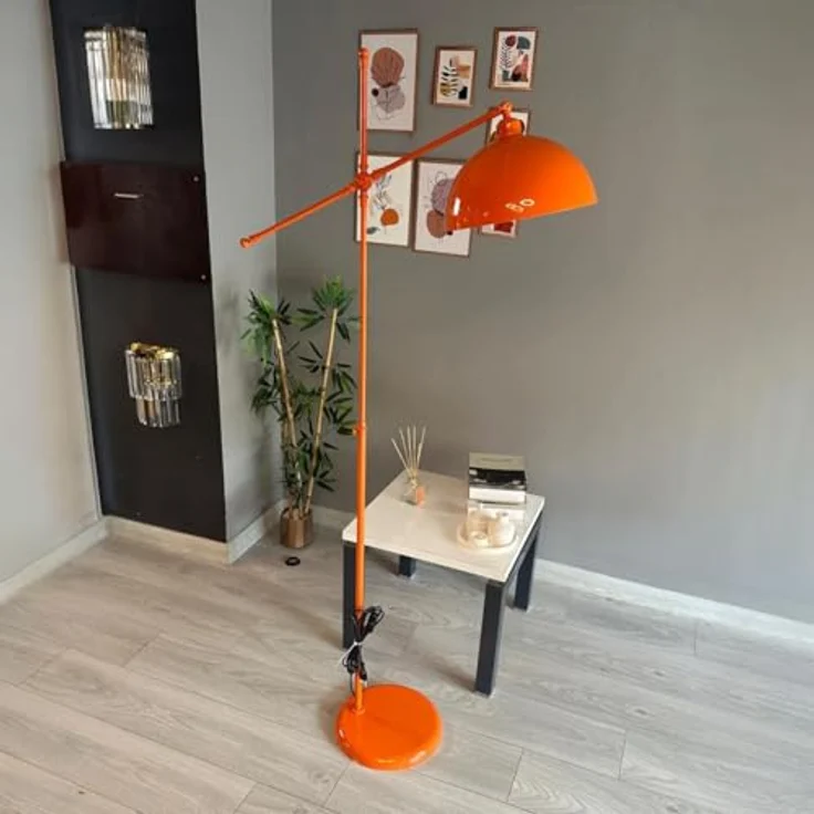 Bamyum Stehlampe Stehlampe aus Metall mit E27, verstellbarer Lampenschirm, ohne Leuchtmittel, E27, verstellbarer Lampenschirm, Stehluchte mit Ablage – Bild 6