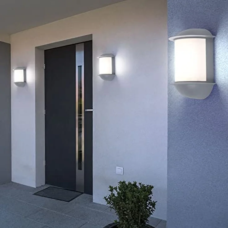 2er Set LED Wandleuchte, Aluguss, silber, weiß, H 22 cm – Bild 6