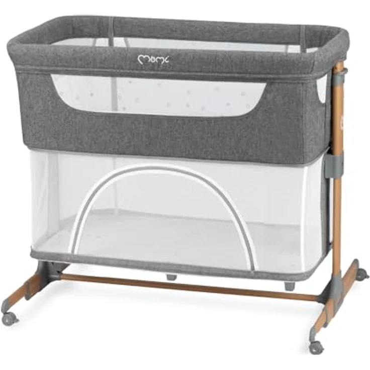 Momi SMARTBED 4-in-1 Kinderbeistellbetten bis 15 kg, Beistellbett für Babys mit Matratze, Höhenverstellbar – Bild 38