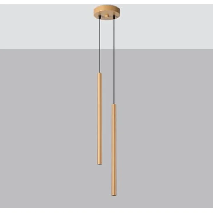 Sollux Lighting Pendelleuchten Pastelo 2 Golden, Moderne Pendelleuchte mit 2 Lichtquellen und geometrischem Design, Schwarz und Gold – Bild 2