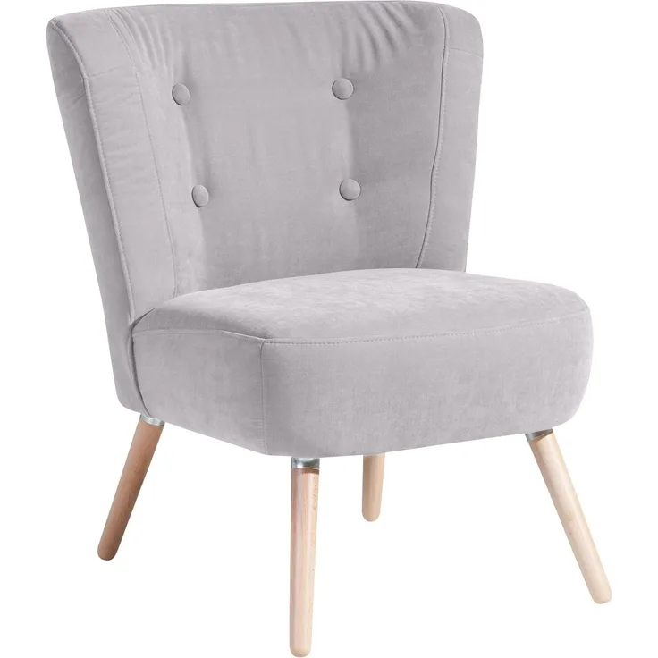 Sessel Kassi Bezug Veloursstoff Buche natur / silber 22380