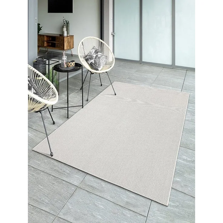 the carpet Mistra - Moderner In- und Outdoor Teppich, perfekt für das Wohnzimmer, Schlafzimmer oder die Terrasse, Wetterfest, langlebig und pflegeleicht, Creme, 80x200 cm