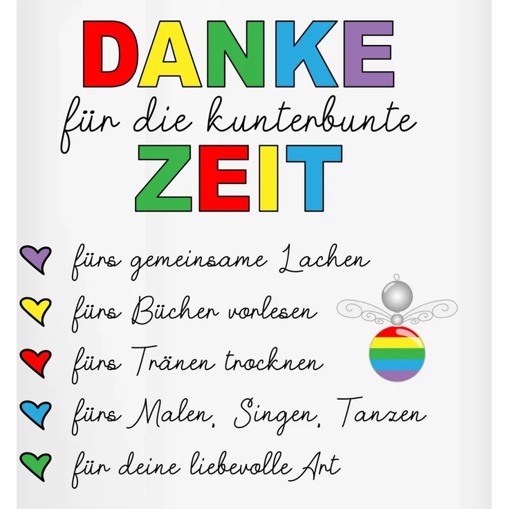 Shirtracer Tasse Danke für die kunterbunte Zeit, Abschiedsgeschenk Erzieherin, Erzieh, Keramik, Erzieher – Bild 2
