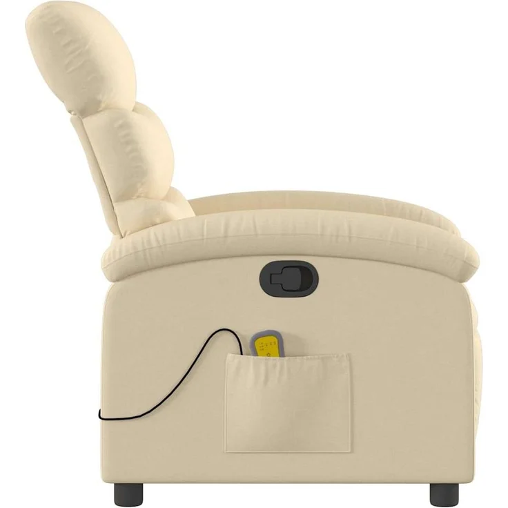 vidaXL Massage-Relaxsessel, cremefarbener Stoff 3205813 – Bild 4