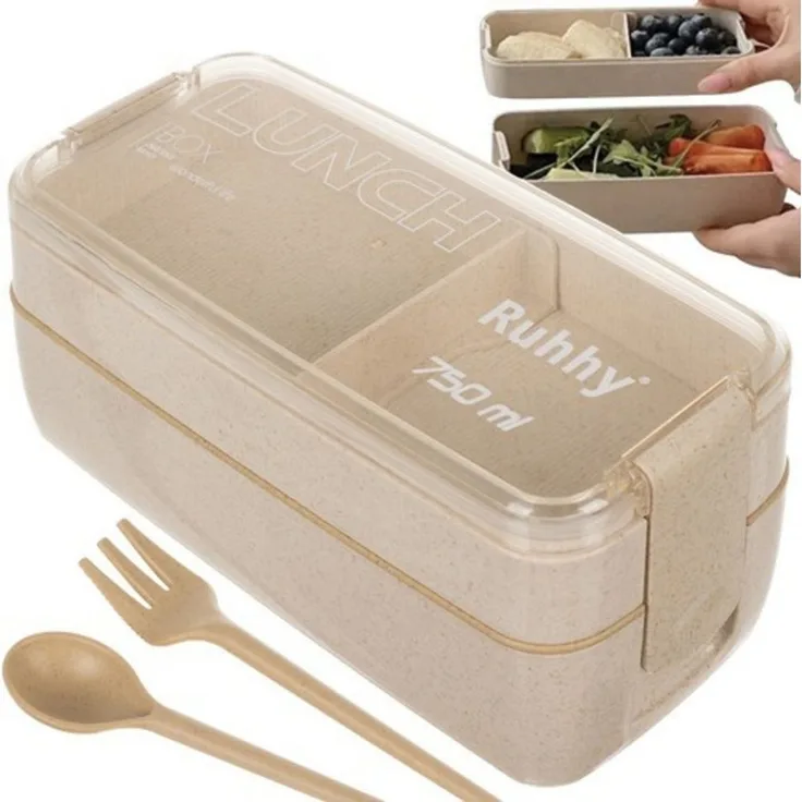 Ruhhy Lunchbox Brotdose Frühstücksbox, Kunststoff, (praktisch hochwertig, 8-tlg, Spar-Set), mit Besteck