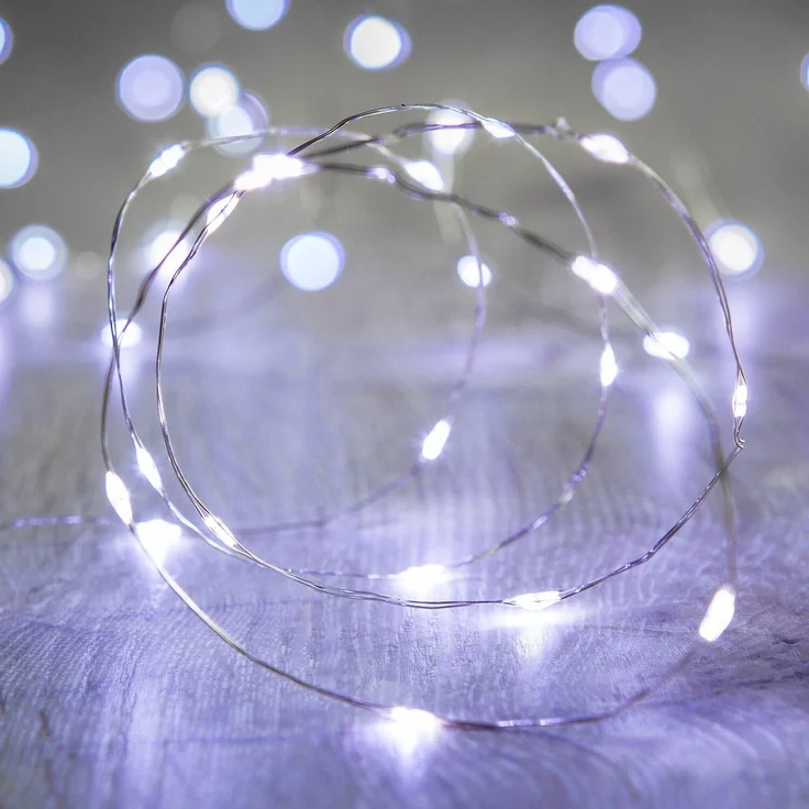 Lights4fun 3x50er LED Micro Lichterkette weiß Batteriebetrieb mit Zeitschaltuhr