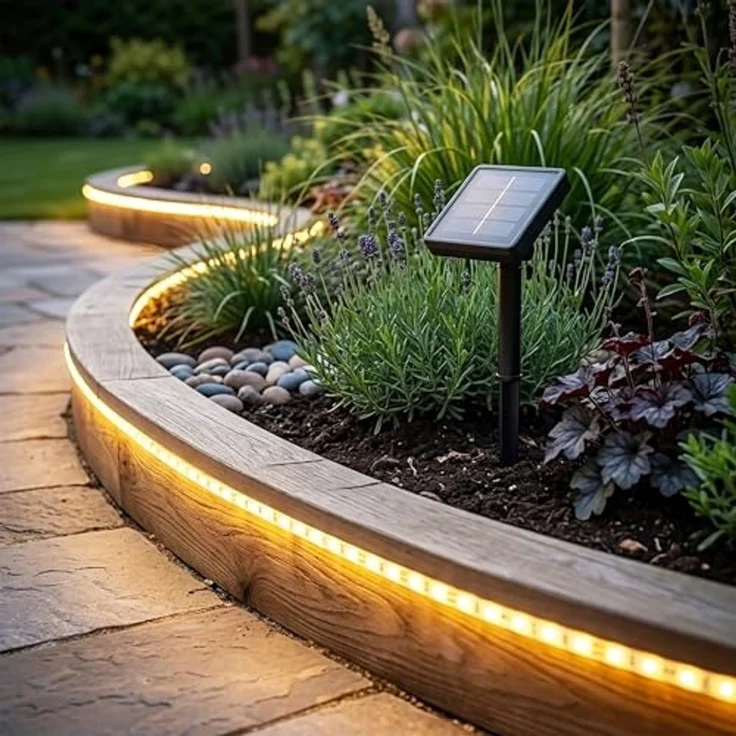 Spetebo LED Stripe Outdoor Solar Lichtstreifen selbstklebend, 120-flammig,Solar LED Stripe selbstklebend warm weiß 200 cm für Außen – Bild 6