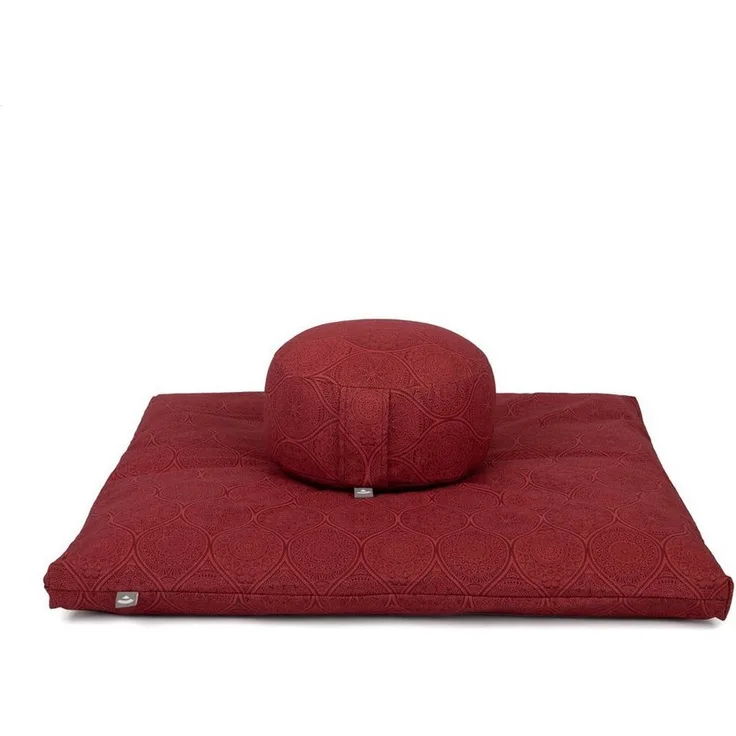 bodhi Meditationskissen Meditations-Set: Meditationskissen + Zabuton, Mayuri, dunkelrot
