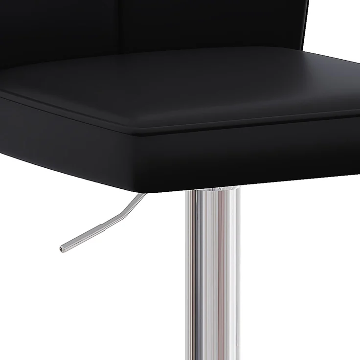 Höhenverstellbarer Barhocker im 2er-Set, 360° drehbar. Luxuriöser Barhocker im Schwarz-Silber-Design aus wasserabweisendem PU-Leder, geeignet für Kücheninseln. Verschiedene Farben erhältlich.--Schwarz+Silber--37x44x44.5cm--YOUDENOVA – Bild 5