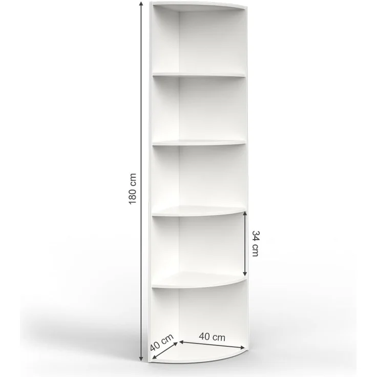 Vicco 'Ecki' Eckregal, Spanplatte weiß, 40 x 40 x 180 cm – Bild 3